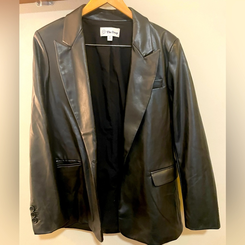 Faux Leather Blazer